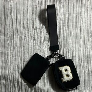 Black Keychain with White Letter B
